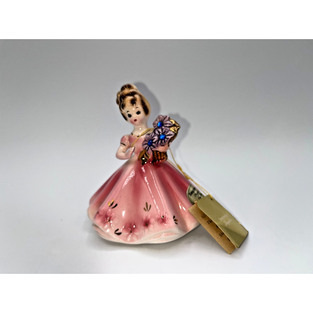 VINTAGE MID-CENTURY JAPAN JOSEF ORIGINAL SEPTEMBER SAPPHIRE GIRL FIGURINE W/TAGS - Picture 3 of 16